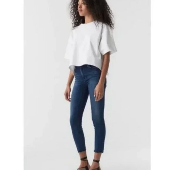AGOLDE Sophie High Rise Crop Skinny Jean With Raw Hem Size 26 - Picture 1 of 8